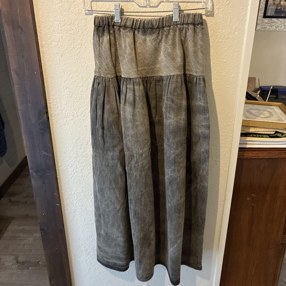 vtg katherine stephens denim skirt gray size med Elastic Still Good Western Styl